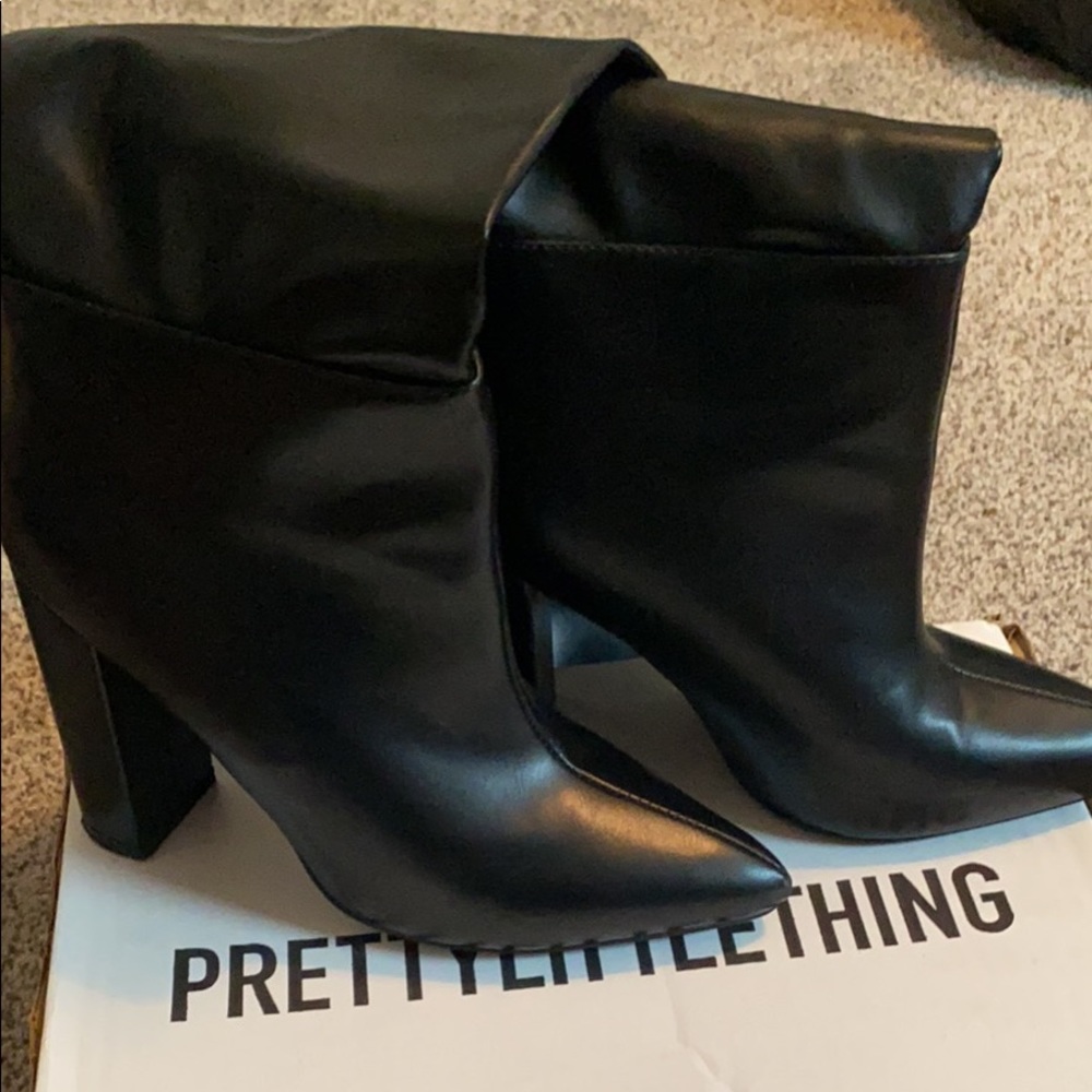 Black western thigh high boot